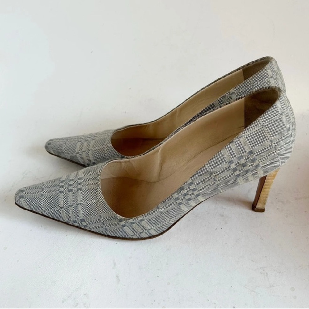 Burberry Gray Checkered Women's Heels